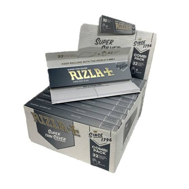Rizla Silver  KS slim+tips box/24