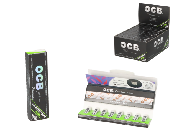 OCB Premium KS Slim black + Activ Tips/20